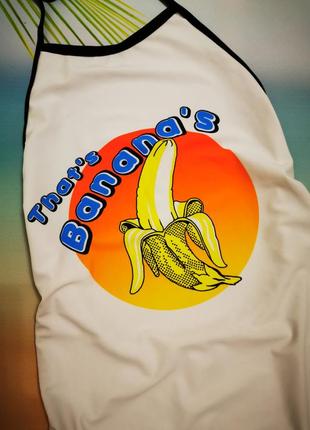 Сдельный белый с рисунком банан купальник bananas2 фото
