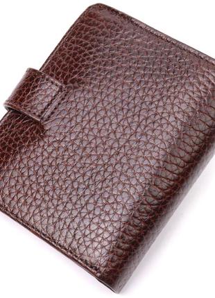 Компактний гаманець для чоловіків із натуральної шкіри karya 21326 коричневий2 фото