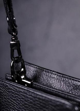 Вместительная мужская барсетка из натуральной кожи karya 21309 черный10 фото