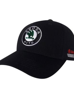 Бейсболка бренду sport line чорна з логотипом skoda. артикул: 45-0613