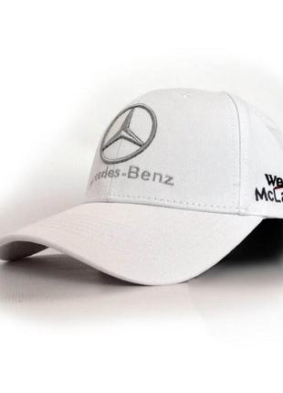 Всесезонная кепка sport line белая с лого mercedes-benz. артикул: 45-0610