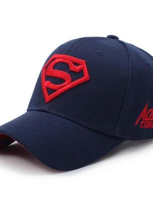 Бейсболка narason темно-синя з червоним лого superman