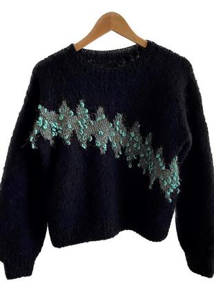 Мохеровий теплий светр ручної роботи