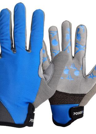 Синие спортивные перчатки велоперчатки powerplay xl