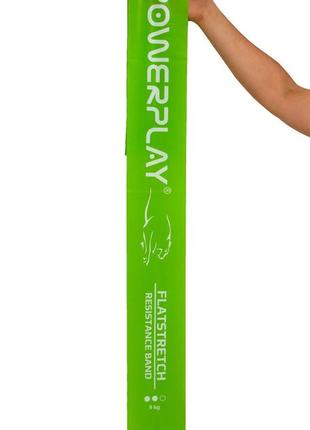 Лента для спорта эспандер powerplay medium зеленая (200*15*0.5мм, 9кг)