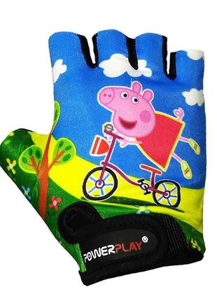 Перчатки для велосипеда детские велоперчатки powerplay pig голубые xs без пальцев детские