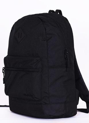 Городской черный рюкзак из прочной ткани повседневный водонепроницаемый мужской2 фото