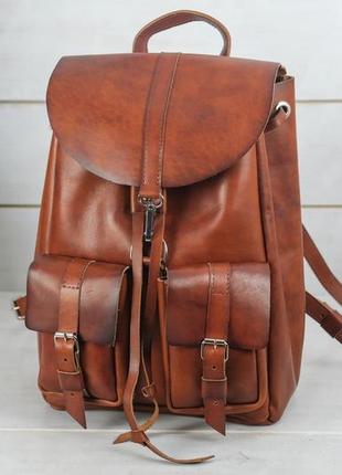 Женский кожаный рюкзак джейн, натуральная кожа итальянский краст цвет коричневий, оттенок вишня