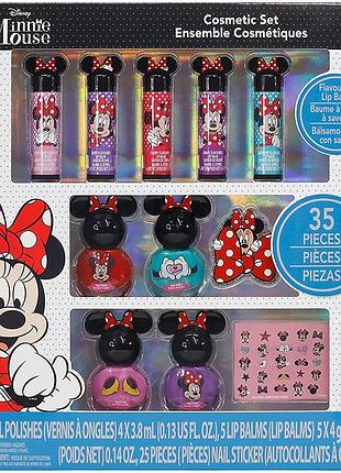 Детская косметика minnie mouse disney townleygirl набор с блесками и лаками в стиле минни маус