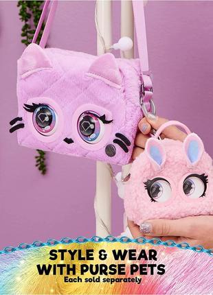 Интерактивная детская сумочка micros purse pets denim deerie сумка-кошелек джинсовый олененок6 фото