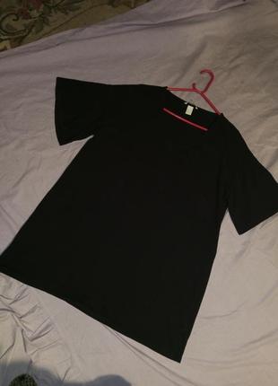Натуральная,трикотажная блузка-футболка,большого размера,basic h&m7 фото