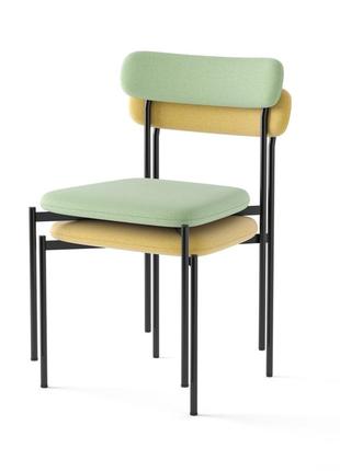М'який ергономічний металевий стілець зі спинкою на металокаркасі martin 53x48,5x78 см кораловий2 фото
