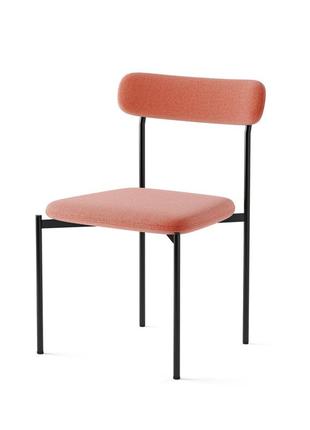 М'який ергономічний металевий стілець зі спинкою на металокаркасі martin 53x48,5x78 см кораловий1 фото