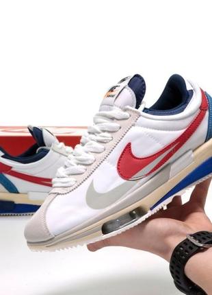 Nike ld waffle sacai white red blue, кроссовки найсый, мужские кроссовки найк