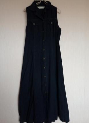 Джинсвое макси платье dorothy perkins. разм. xl (14)