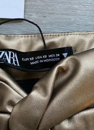 Юбка мини эко кожа  zara6 фото