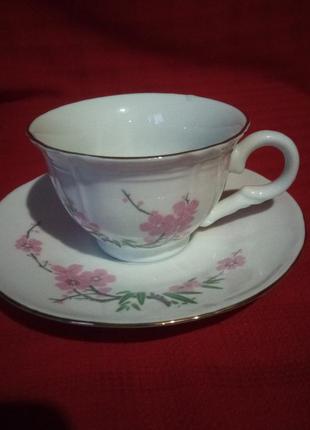 Чашка з блюдцем для чаю та кави vintage6 фото