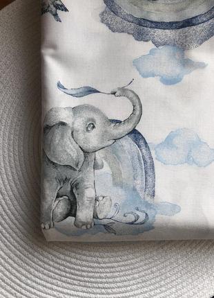 Хлопковая детская пеленка слоники