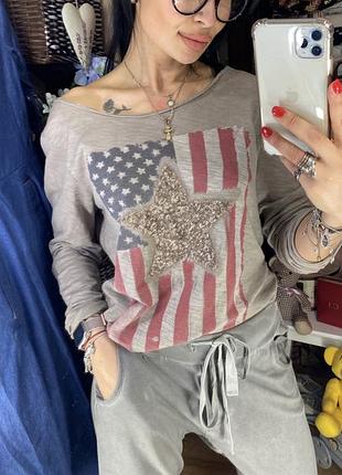 Стильная котоновая кофта со звездой