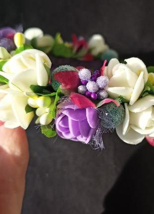 Обруч з квітами віночок