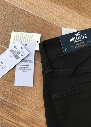 Hollister нові жіночі джинси легінси 0/xs/w24 155/60a середня посадка чорні8 фото