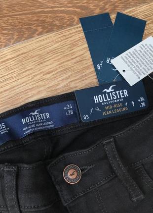 Hollister нові жіночі джинси легінси 0/xs/w24 155/60a середня посадка чорні9 фото