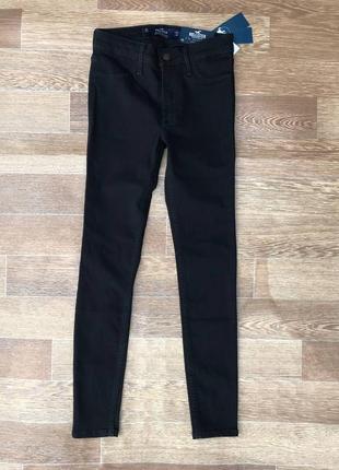 Hollister нові жіночі джинси легінси 0/xs/w24 155/60a середня посадка чорні2 фото