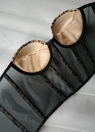 Леопардовый корсет с чашками ручной работы