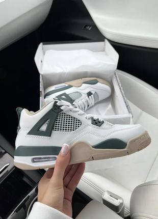 Кроссовки унисекс весна jordan retro 4 beige green