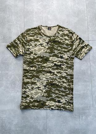 Камуфляжная мужская футболка хлопковая повседневная военная армейская