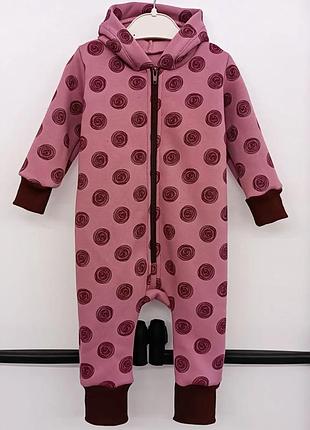 Детский комбинезон / ромпер на флисе для девочек и мальчиков. деткий тёплый комбинезон / ромпер на флисе для девочек и мальчиков