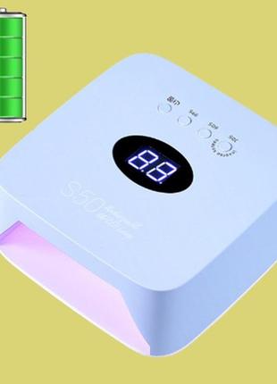 Лампа led уф для маникюра с аккумулятором, 9600 mah,s50, 54w работает без света3 фото