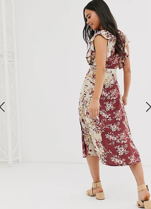 Гламурное платье мидакси  со смешанным винтажным цветочным орнаментом2 фото