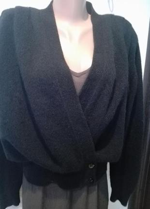Мягусенький кардиган кофта пуловер на пуговицах черный ангоровый2 фото
