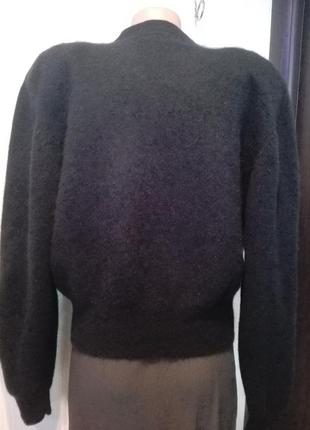 Мягусенький кардиган кофта пуловер на пуговицах черный ангоровый4 фото