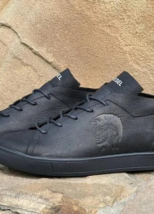 Кеды кроссовки мужские кожаные pirate black