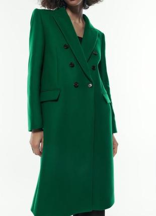 Пальто из смесовой шерсти zara premium