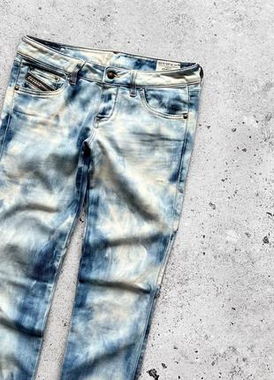 Diesel women’s cuddy 008uz tie-dye blue bleached denim jeans жіночі джинси2 фото
