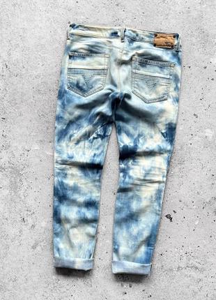 Diesel women’s cuddy 008uz tie-dye blue bleached denim jeans жіночі джинси3 фото