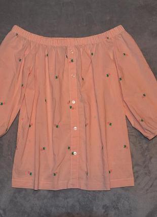 Гарна сорочка топ блуза atmosphere в смужку з ананасами