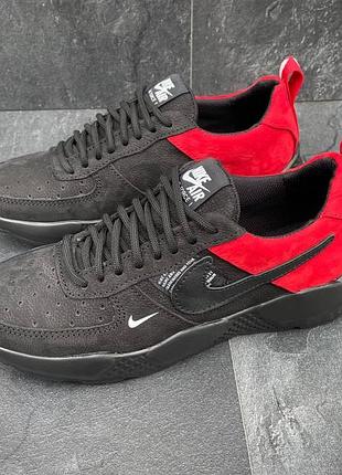 Nike чоловічі весняні/літні/осінні чорні кросівки на шнурках.демісезонні чоловічі шкіряні кроси