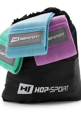 Фитнес резинки из хлопка + латекса комплект из 3 штук hop-sport hs-p678rl2 фото