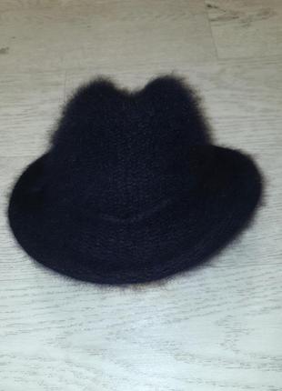 Теплая шляпа котелок трилби, шерсть, ангора3 фото