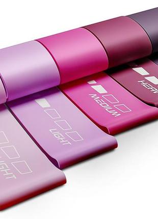 Набор резинок для фитнеса 5 шт (2-18 кг) hop-sport 600x50mm hs-l650rlp розовый9 фото