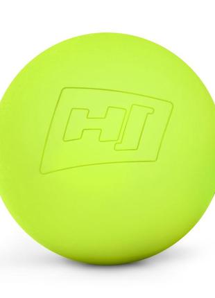 Силіконовий масажний м'яч 63 мм hop-sport hs-s063mb салатовий, для точкового масажу, для міофасціонального релізу2 фото