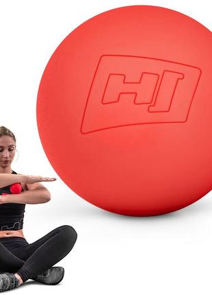 Силиконовый массажный мяч 63 мм hop-sport hs-s063mb красный, для точечного массажа, для миофасционального рели