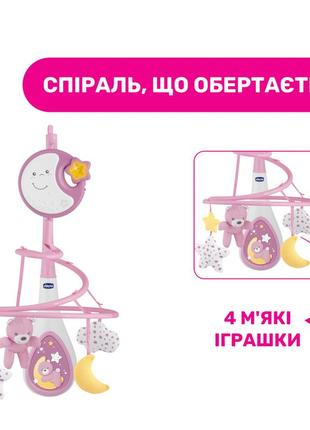 Мобіль карусель chicco next2dreams, рожевий7 фото