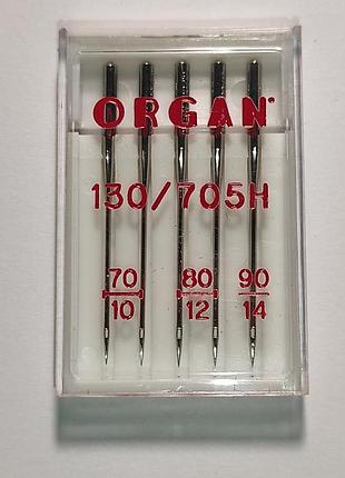 Голки швейні універсальні organ №70/80/90 пластиковий бокс 5 штук для побутових швейних машин (6509)