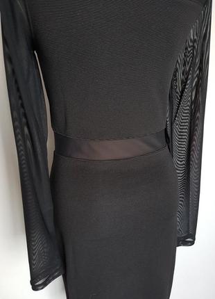 Классное платье h&m  s-8(36)  рукава, плечи, полоска на животе - вставки сеточка.8 фото
