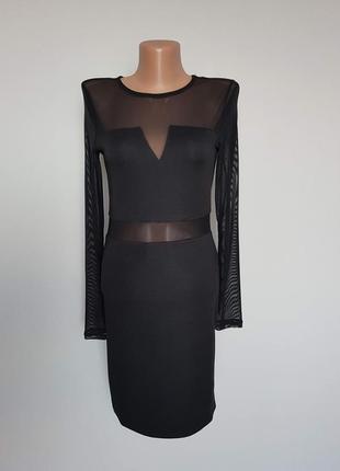 Классное платье h&m  s-8(36)  рукава, плечи, полоска на животе - вставки сеточка.2 фото